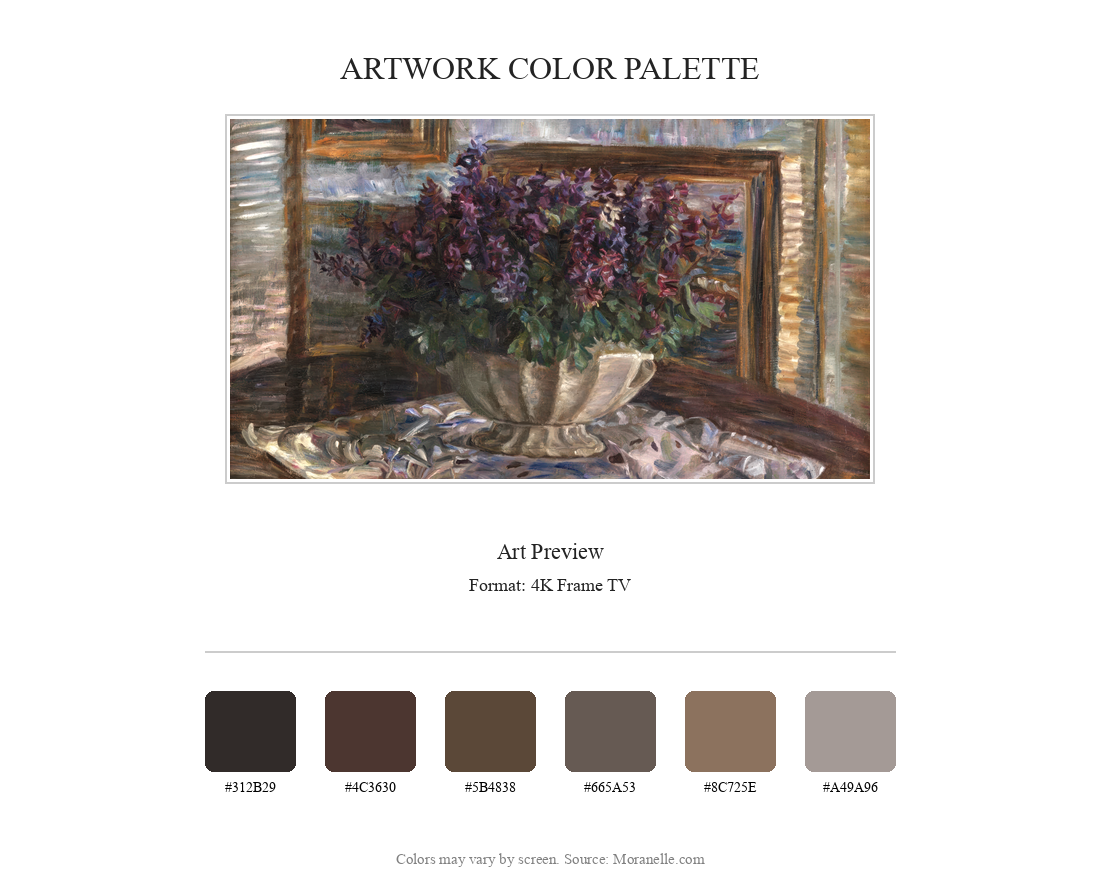 Anna Syberg Corydalis - curated color palette inspired by the original artwork, ideal for home decor coordination.