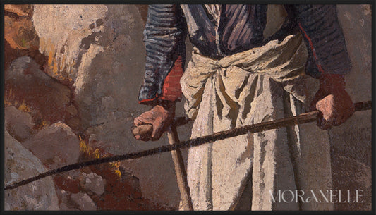 Charles Verlat, Ox and donkey with fellah - painting details, digital download for Samsung Frame TV.