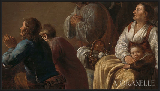 Cornelis Saftleven, The Annunciation to the Shepherd – painting details, digital download for Samsung Frame TV.