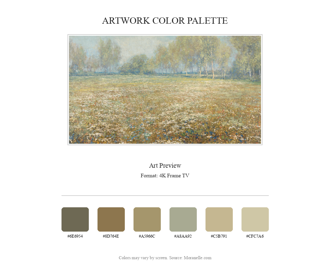 Egbert Schaap Bloeiende Weide - curated color palette inspired by the original artwork, ideal for home decor coordination.