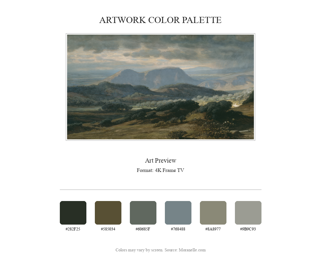 Elihu Vedder, Storm In Umbria – curated color palette inspired by the original artwork, ideal for home decor coordination.