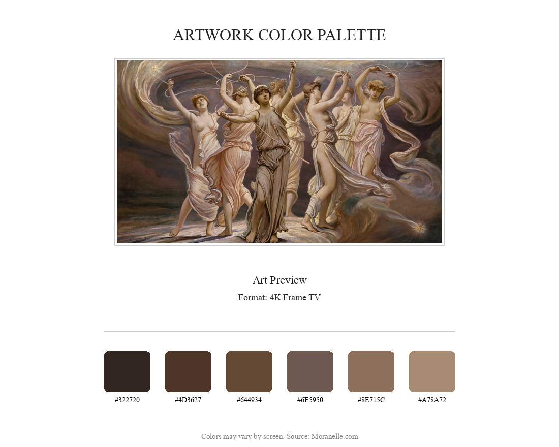 Elihu Vedder The Pleiades - curated color palette inspired by the original artwork, ideal for home decor coordination.