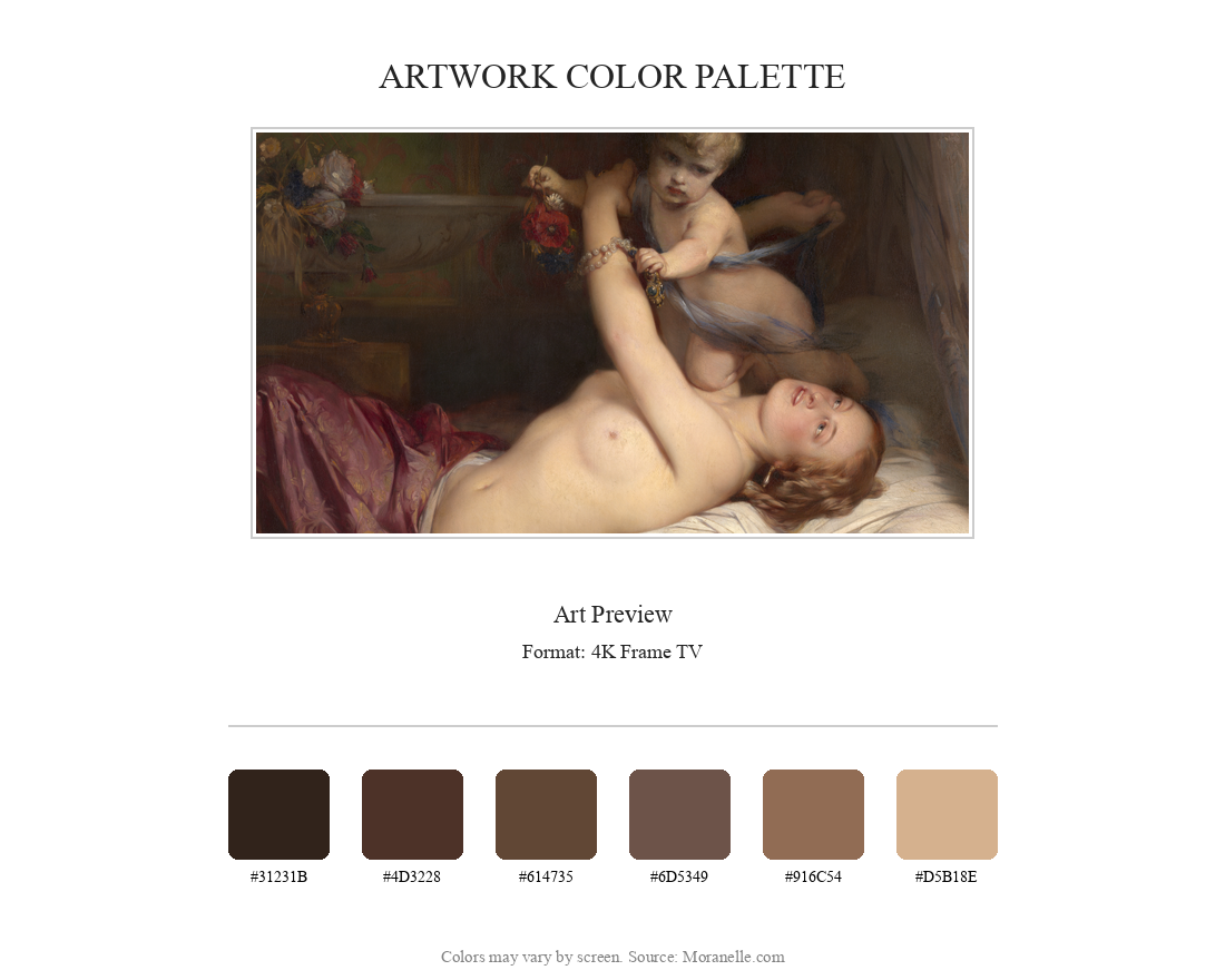 Gustaf Wappers, Jonge moeder met kind – curated color palette inspired by the original artwork, ideal for home decor coordination.