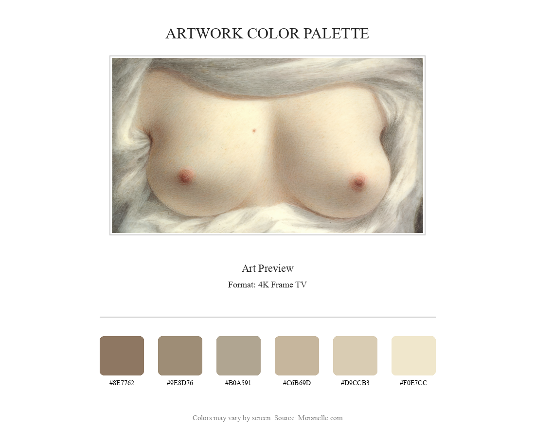 Sarah Goodridge, Beauty Revealed – curated color palette inspired by the original artwork, ideal for home decor coordination.