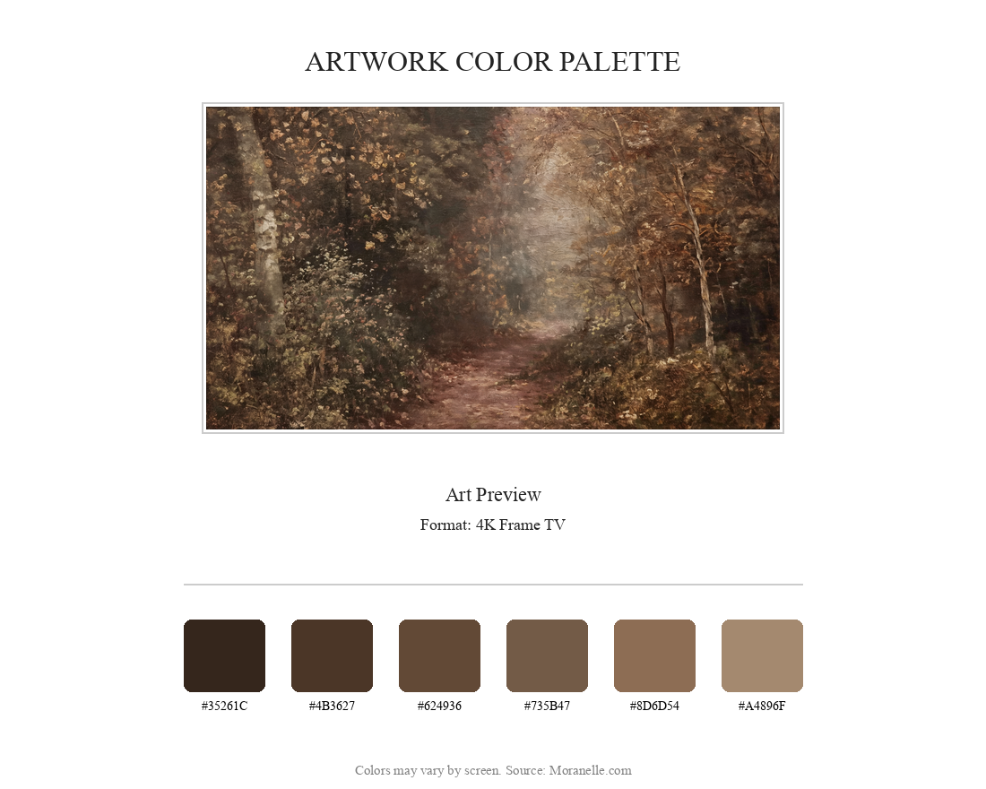 Color palette featuring warm browns, soft greens, and muted yellows.