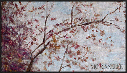 Autumn Landscape Painting - Close-up detail of the artwork with visible surface texture, small features, and clean contours.