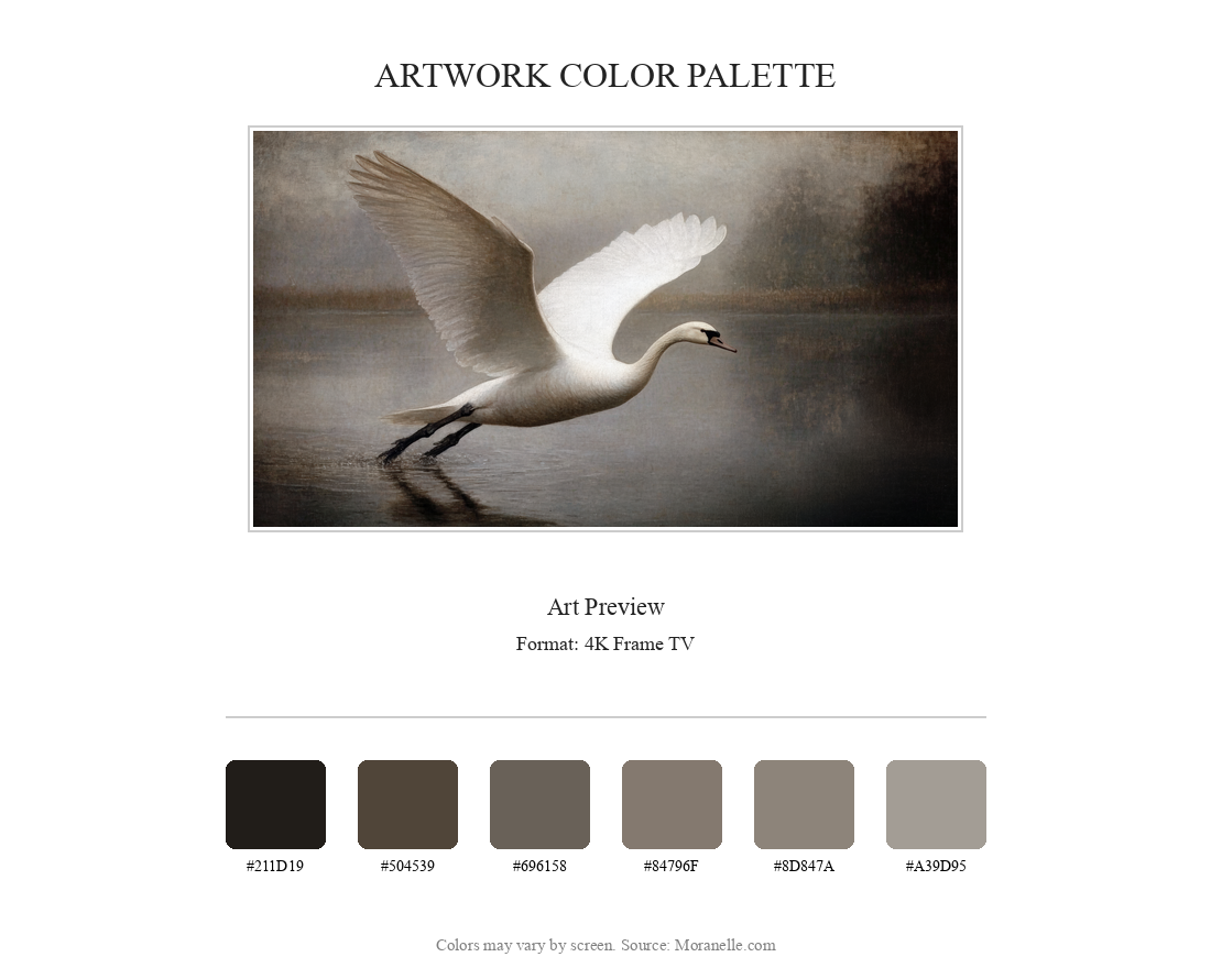 Swan in Flight Over Lake