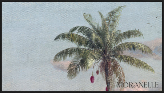 Landscape with a mountain backdrop - Close-up detail of the artwork with visible surface texture, small features, and clean contours.