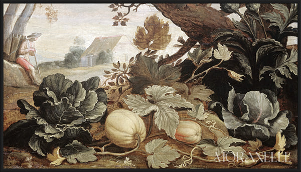 Abraham Bloemaert, Landschap met groenten en vruchten op de voorgrond – full painting reproduction, digital download for Samsung Frame TV.