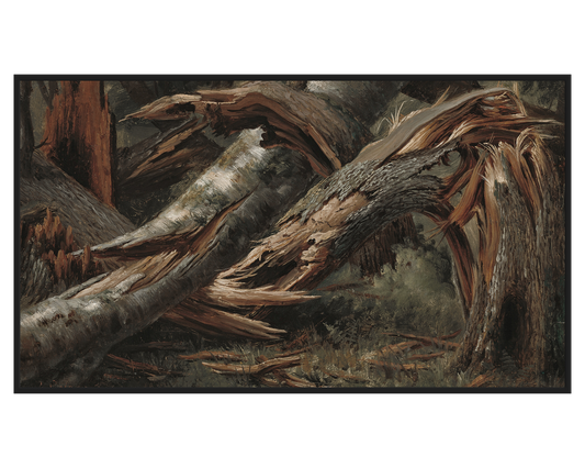 Alexandre Calame, Fallen Tree – full painting reproduction, digital download for Samsung Frame TV.