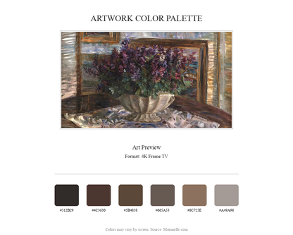 Anna Syberg Corydalis - curated color palette inspired by the original artwork, ideal for home decor coordination.