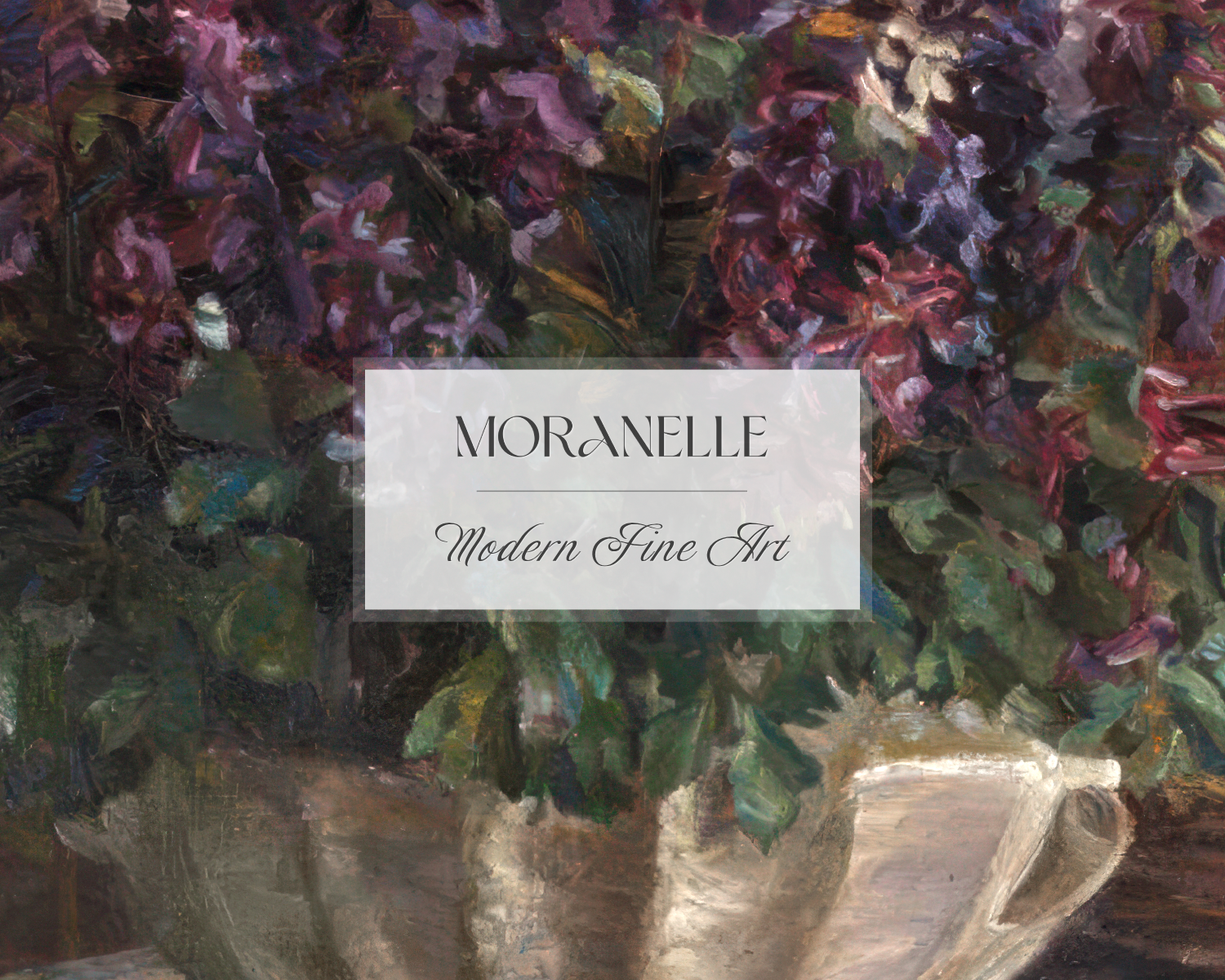 Anna Syberg Corydalis - close-up view highlighting texture, brushwork, and fine details of the painting.