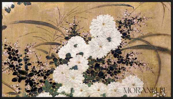 Anonymous, Chrysanthemums and Autumnal Plants – painting details, digital download for Samsung Frame TV.