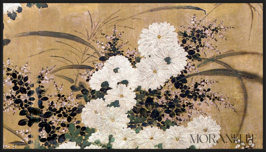 Anonymous, Chrysanthemums and Autumnal Plants – painting details, digital download for Samsung Frame TV.