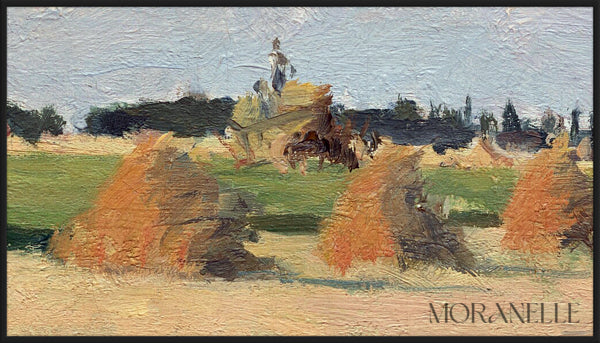 Harvest Landscape Painting - Close-up detail of the artwork with visible surface texture, small features, and clean contours.