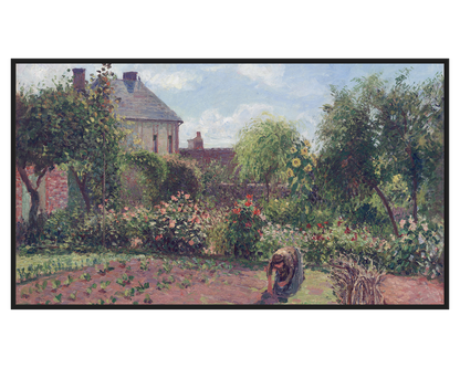 Camille Pissarro, Le jardin d'Eragny – full painting reproduction, digital download for Samsung Frame TV.