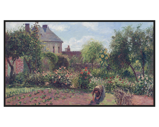 Camille Pissarro, Le jardin d'Eragny – full painting reproduction, digital download for Samsung Frame TV.