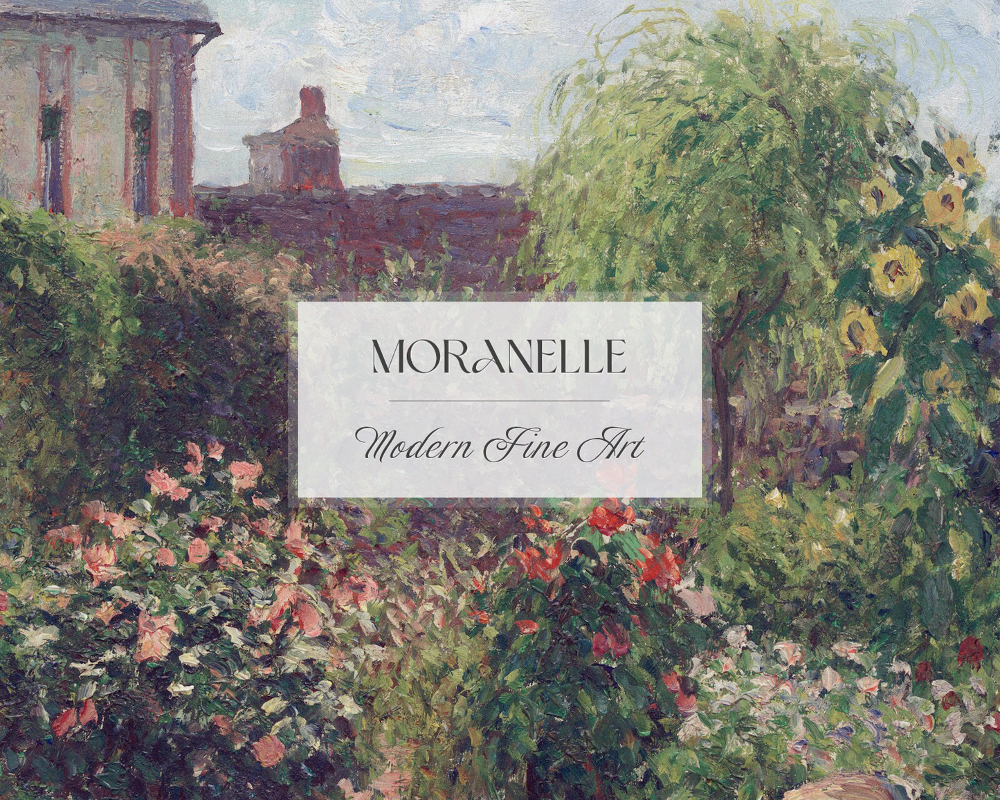 Camille Pissarro, Le jardin d'Eragny – close-up view highlighting texture, brushwork, and fine details of the painting.