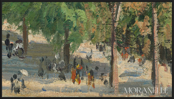 Louvre Garden Painting - Close-up detail of the artwork with visible surface texture, small features, and clean contours.