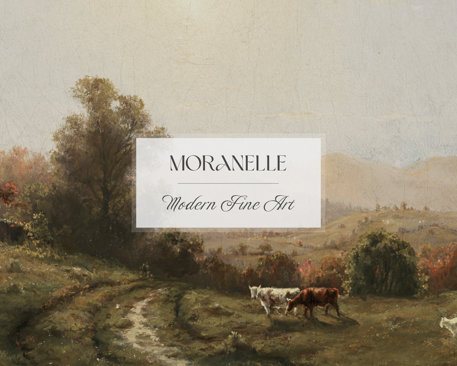 Charles H Moore Landscape - close-up view highlighting texture, brushwork, and fine details of the painting.