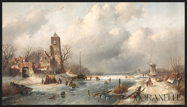 Charles Leickert Wintergezicht - full painting reproduction, digital download for Samsung Frame TV.