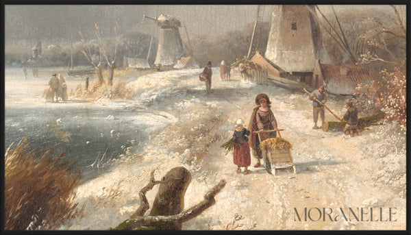 Charles Leickert Wintergezicht - painting details, digital download for Samsung Frame TV.