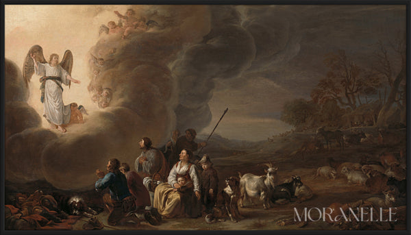 Cornelis Saftleven, The Annunciation to the Shepherd – full painting reproduction, digital download for Samsung Frame TV.