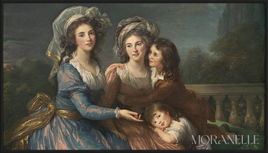Élisabeth Vigée Le Brun, La marquise de Pezay et la marquise de Rougé avec ses fils Alexis et Adrien – full painting reproduction, digital download for Samsung Frame TV.