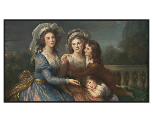 Élisabeth Vigée Le Brun, La marquise de Pezay et la marquise de Rougé avec ses fils Alexis et Adrien – full painting reproduction, digital download for Samsung Frame TV.