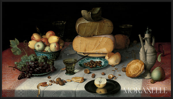 Floris van Dyck, Still Life with Cheese – full painting reproduction, digital download for Samsung Frame TV.
