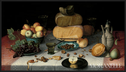 Floris van Dyck, Still Life with Cheese – full painting reproduction, digital download for Samsung Frame TV.