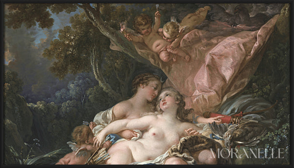 François Boucher, La Nymphe Callisto, séduite par Jupiter sous les traits de Diane – full painting reproduction, digital download for Samsung Frame TV.
