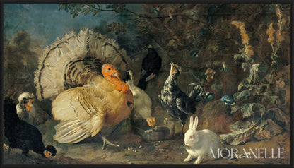 Franz Werner Tamm, Hausgeflügel und Kaninchen - full painting reproduction, digital download for Samsung Frame TV.