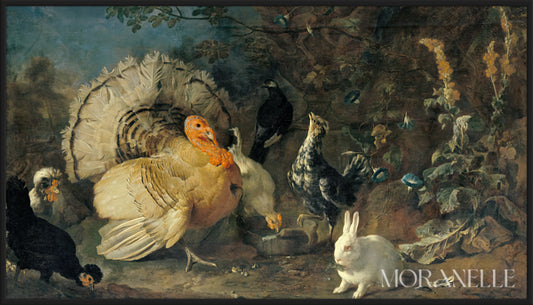 Franz Werner Tamm, Hausgeflügel und Kaninchen - full painting reproduction, digital download for Samsung Frame TV.
