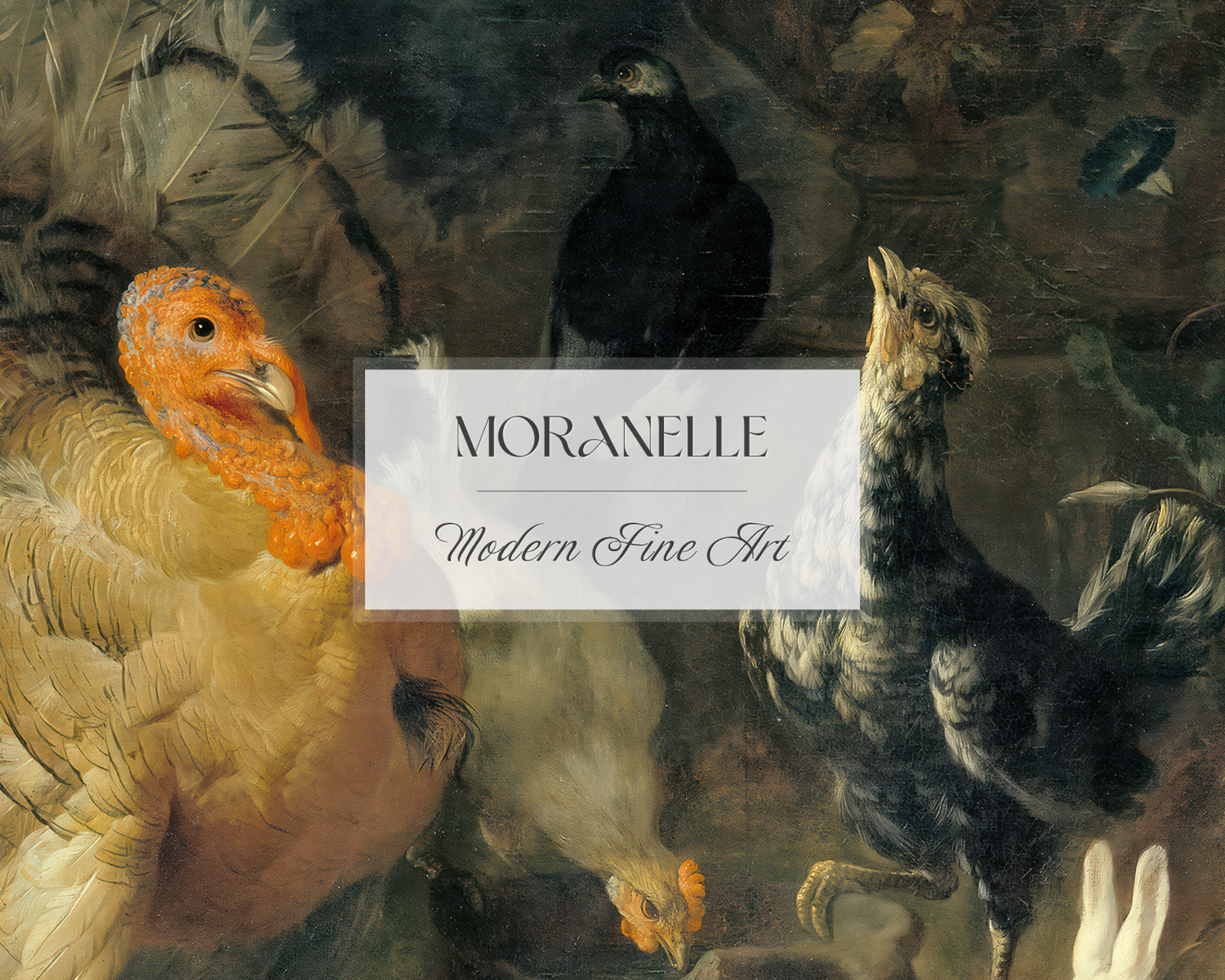 Franz Werner Tamm, Hausgeflügel und Kaninchen - close-up view highlighting texture, brushwork, and fine details of the painting.