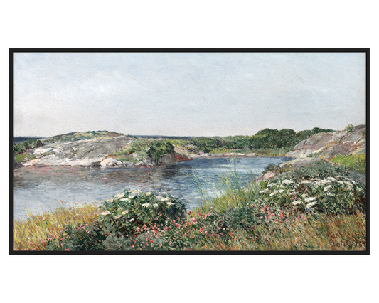 Frederick Childe Hassam, The Little Pond, Appledore – full painting reproduction, digital download for Samsung Frame TV.