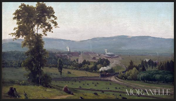 George Inness The Lackawanna Valley showing a train in a serene valley and distant hills.