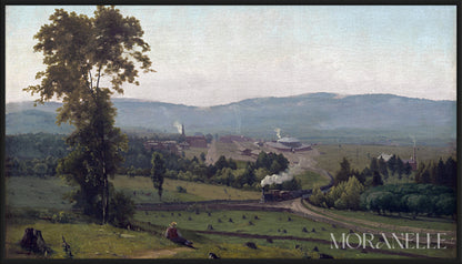 George Inness The Lackawanna Valley showing a train in a serene valley and distant hills.