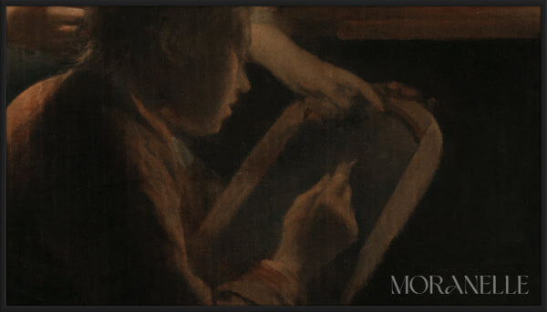 Gérard Dou, L'École de nuit – painting details, digital download for Samsung Frame TV.