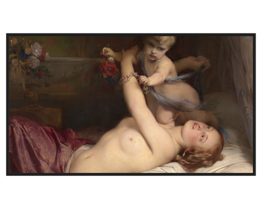 Gustaf Wappers, Jonge moeder met kind – full painting reproduction, digital download for Samsung Frame TV.