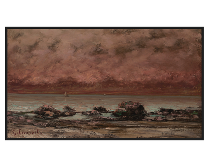 Gustave Courbet, Les Roches Noires à Trouville – full painting reproduction, digital download for Samsung Frame TV.