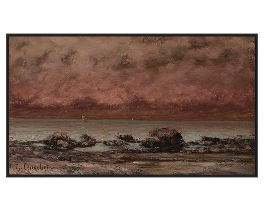 Gustave Courbet, Les Roches Noires à Trouville – full painting reproduction, digital download for Samsung Frame TV.