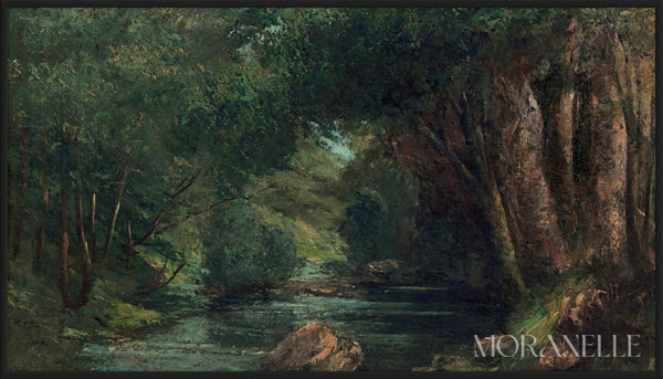 Gustave Courbet, Un Ruisseau dans la Forêt – full painting reproduction, digital download for Samsung Frame TV.