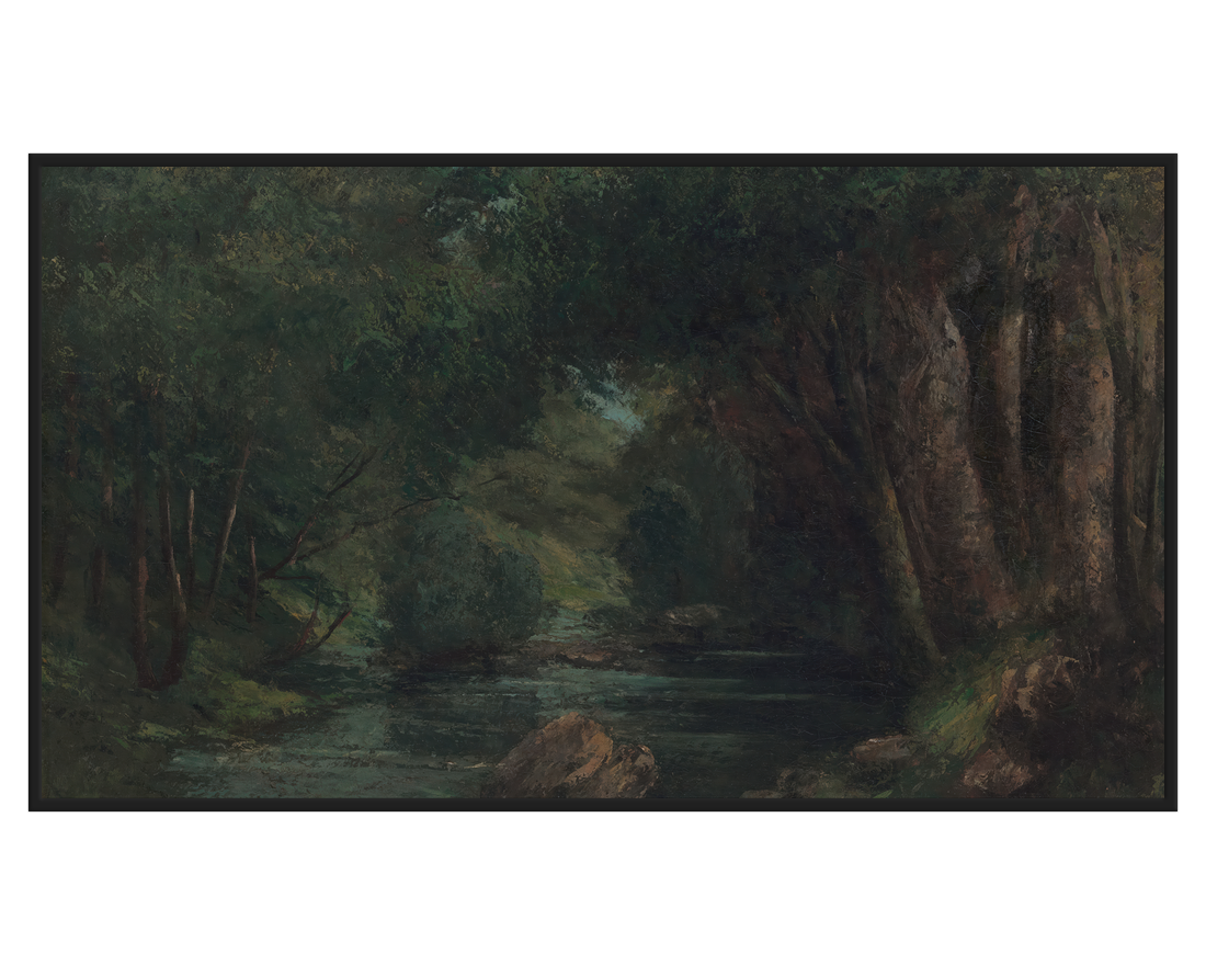 Gustave Courbet, Un Ruisseau dans la Forêt – full painting reproduction, digital download for Samsung Frame TV.