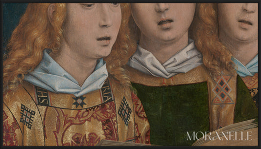 Hans Memling, Christus met zingende en musicerende engelen – painting details, digital download for Samsung Frame TV.