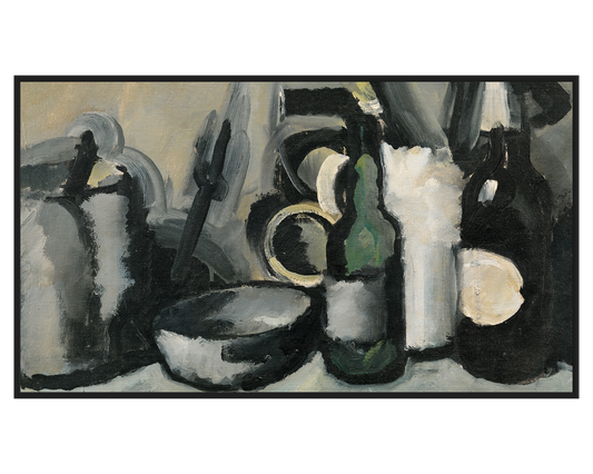 Harald Giersing, Still Life With Bottle – full painting reproduction, digital download for Samsung Frame TV.