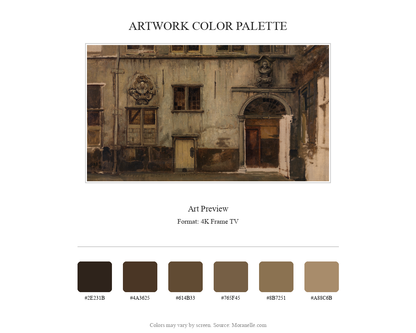 Henri Leys Binnenplaats van Het Huis van Christoffel Plantin - curated color palette inspired by the original artwork, ideal for home decor coordination.