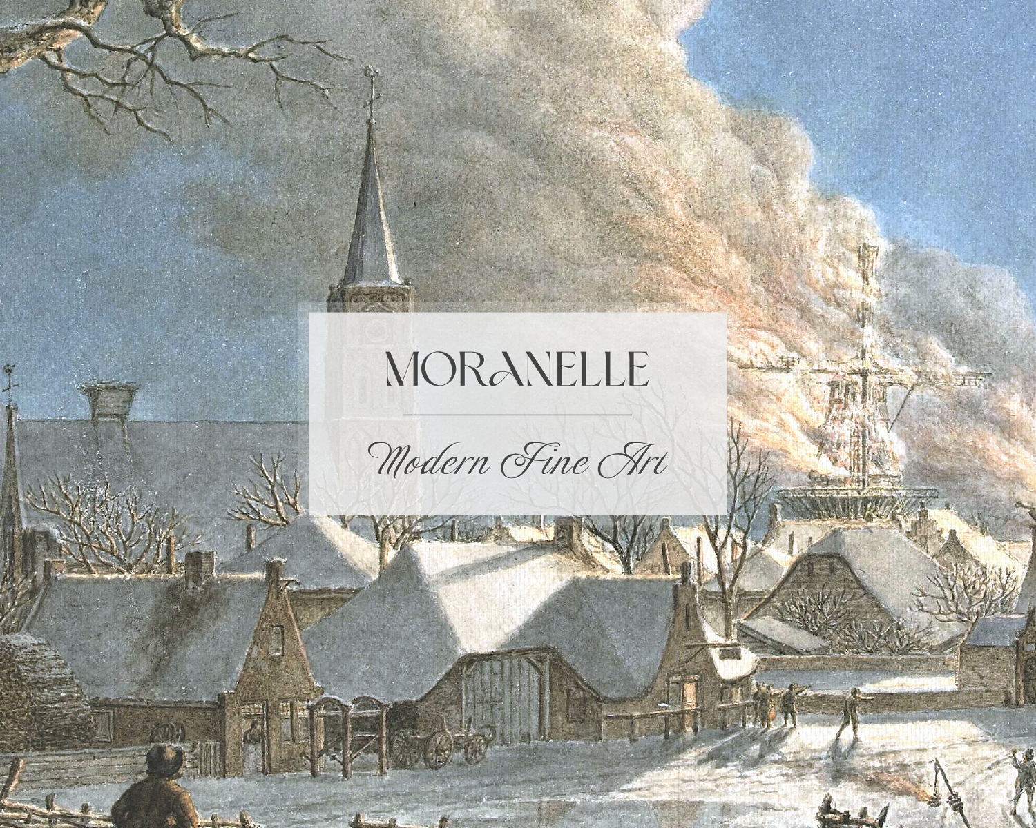 Jacob Cats Winter nacht en vuur - close-up view highlighting texture, brushwork, and fine details of the painting.