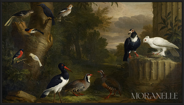 Jakob Bogdani Birds in a Landscape - full painting reproduction, digital download for Samsung Frame TV.