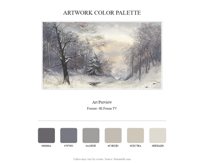 Jan Daniel Cornelis Carel Willem baron de Constant Rebecque Winter Landscape - curated color palette inspired by the original artwork, ideal for home decor coordination.